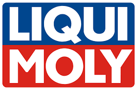 Logo av LIQUI MOLY tekst i blå, rød med hvit bakgrunn